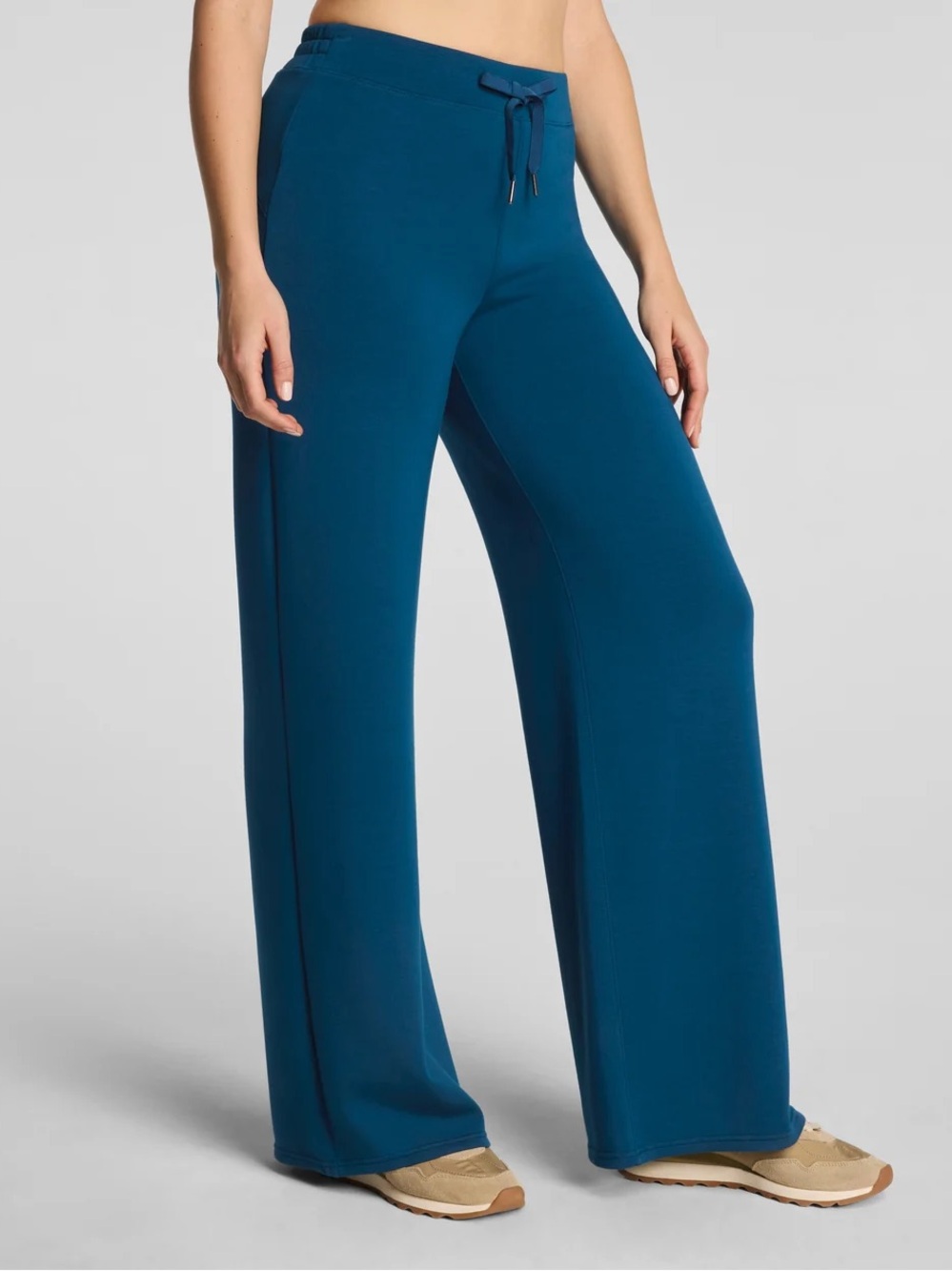 Spanx Air Essentials Wide-Leg Lounge Pants in Cove Blue